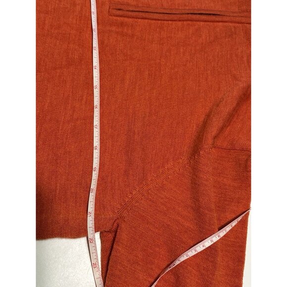 Foot Joy FJ  Men’s Med Zip Long Sleeve 100% Wool Pullover Sweater Burnt Orange - Picture 6 of 7